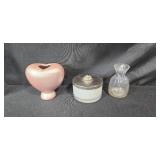 Set of Vintage Glass and Ceramic Decorative Vases and Containers Set of Vintage Glass and Ceramic Decorative Vases and Containers