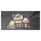 Large Lot of Art and Craft Supplies with Storage Bin Large Lot of Art and Craft Supplies with Storage Bin