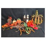 Thanksgiving Fall Decor Collection with Pilgrim Figures, Pumpkins, and Floral Arrangements Thanksgiving Fall Decor Collection with Pilgrim Figures, Pumpkins, and Floral Arrangements