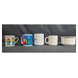 Set of Assorted Ceramic Mugs and White Ramekin Set of Assorted Ceramic Mugs and White Ramekin