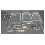 Glass Baking Dishes and Kitchen Utensil Set Glass Baking Dishes and Kitchen Utensil Set