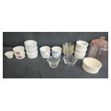 VTG Assorted Ramekins and Glass Cookie Jar Collection VTG Assorted Ramekins and Glass Cookie Jar Collection