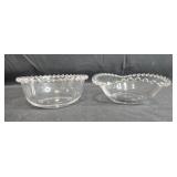 Imperial Glass Pitcher, Sugar, Creamer, Bowls, and Tray Set with Bubble Handles Imperial Glass Pitcher, Sugar, Creamer, Bowls, and Tray Set with Bubble Handles