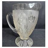 Set of Vintage Depression Glass Pitchers and Vase with Embossed Floral Pattern - "Iris" Set of Vintage Depression Glass Pitchers and Vase with Embossed Floral Pattern - "Iris"