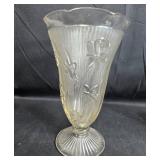 Set of Vintage Depression Glass Pitchers and Vase with Embossed Floral Pattern - "Iris" Set of Vintage Depression Glass Pitchers and Vase with Embossed Floral Pattern - "Iris"