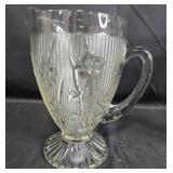 Set of Vintage Depression Glass Pitchers and Vase with Embossed Floral Pattern - "Iris" Set of Vintage Depression Glass Pitchers and Vase with Embossed Floral Pattern - "Iris"