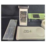 Kitchen Gadget Assortment Including Vidalia Chop Wizard, Grater, Utensils, and Office Supplies Kitchen Gadget Assortment Including Vidalia Chop Wizard, Grater, Utensils, and Office Supplies