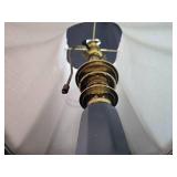 Brass Table Lamp with White Fabric Shade Brass Table Lamp with White Fabric Shade