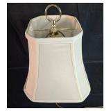 Brass Table Lamp with White Fabric Shade Brass Table Lamp with White Fabric Shade