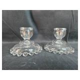 Imperial Candlewick Glass Serving Set with Covered Dish and Candle Holders Imperial Candlewick Glass Serving Set with Covered Dish and Candle Holders
