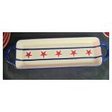 Patriotic Stoneware Dinnerware Set with Bowls, Mugs, Plates, and Tray Patriotic Stoneware Dinnerware Set with Bowls, Mugs, Plates, and Tray