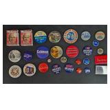 Collection of Vintage Political Campaign Buttons and Playing Cards Collection of Vintage Political Campaign Buttons and Playing Cards
