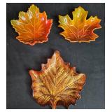 Set of 6 Autumn Leaf Shaped Ceramic Serving Dishes Set of 6 Autumn Leaf Shaped Ceramic Serving Dishes