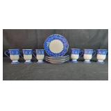 Bombay Blue and White Porcelain Mug and Plate Set, Mugs and Plates Bombay Blue and White Porcelain Mug and Plate Set, Mugs and Plates
