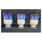 Bombay Blue and White Porcelain Mug and Plate Set, Mugs and Plates Bombay Blue and White Porcelain Mug and Plate Set, Mugs and Plates