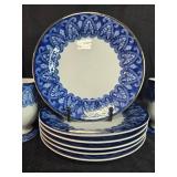 Bombay Blue and White Porcelain Mug and Plate Set, Mugs and Plates Bombay Blue and White Porcelain Mug and Plate Set, Mugs and Plates