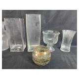 Collection of Assorted Glass Vases and Bowls Collection of Assorted Glass Vases and Bowls