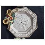Fitz and Floyd Holiday Ceramic Serving Tray, Coaster, Trinket Box, and Ornament Set Fitz and Floyd Holiday Ceramic Serving Tray, Coaster, Trinket Box, and Ornament Set