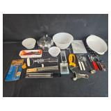 Kitchenware Collection Including Mixing Bowls, Teakettle, Tools, and Gadgets Kitchenware Collection Including Mixing Bowls, Teakettle, Tools, and Gadgets