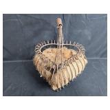 Heart Shaped Metal Wire Hanging Basket with Liner