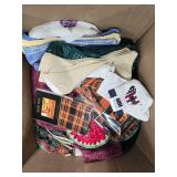 Assorted Lot of Kitchen and Table Linens, Placemats, and Pot Holders