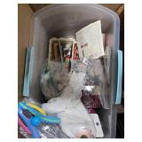 Mixed Lot of Sewing Supplies and Craft Tools with Storage Bins