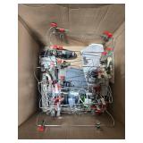 Box of Mixed Wire Hangers with Clips and Assorted Accessories