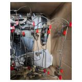 Box of Mixed Wire Hangers with Clips and Assorted Accessories