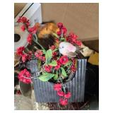 Box Lot of Assorted Home Decor and Collectibles Inc Pair of Mikasa Ruby Crystal Candle Holders & "The White House" Holiday Ornament