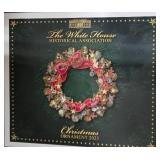 Box Lot of Assorted Home Decor and Collectibles Inc Pair of Mikasa Ruby Crystal Candle Holders & "The White House" Holiday Ornament