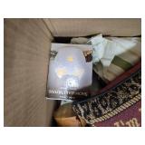 Miscellaneous Home Decor and Accessories Lot with Wooden Statues, Face Masks, and Household Items