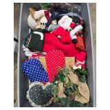 Large Collection of Christmas Holiday Decorations and Stockings