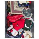 Large Collection of Christmas Holiday Decorations and Stockings