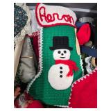 Large Collection of Christmas Holiday Decorations and Stockings