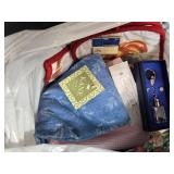 Household and Collectibles Lot with RTC Binoculars, VTG Holiday Decor, and Accessories