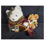 1994 Santabear 10th Year Second Edition and 1997 Santamouse Plush Set with Box