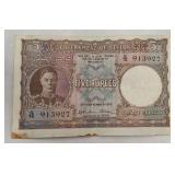 Ceylon 5 Ruppes, King George VI Thuparama SRI Lanka Banknote September 19, 1942 RARE! Great Condition, CRISP!