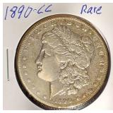 1890-CC Morgan Silver Dollar in nice condition. It is rare!
