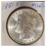 1881-S Morgan SIlver Dollar MS65+