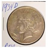 1934- D  Peace Silver Dollar Rare