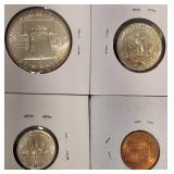 1961 - P  Half, Quarter, Dime & Penny from Mint Set MS64-65
