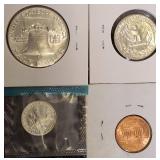 1963- P Half, Quarter, Dime & Penny From Mint Set MS64-65