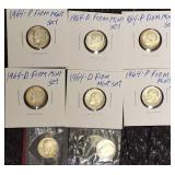 8 -  1964 Silver Dimes From Mint Sets