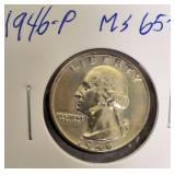1946- P  Washington Quarter  MS65+