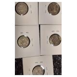 5- Different Silver Barber Dimes