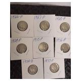 8- Different Buffalo Nickels