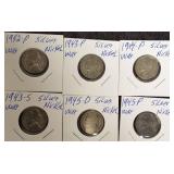 6 - Different Silver War Nickels