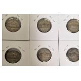 6 - Different Silver War Nickels