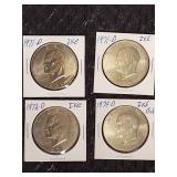 4- Ike Dollars In Great Condition!