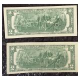 2 " Crisp" 1976 Two Dollar Bills